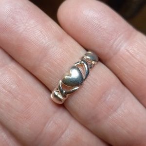 925 Sterling Silver Vintage XO Band Ring Size 7.5